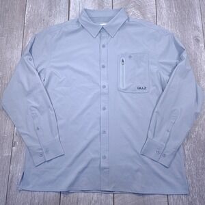 Gillz Fishing Shirt Mens XL Light Blue Long Sleeve Vented Performance Button Up